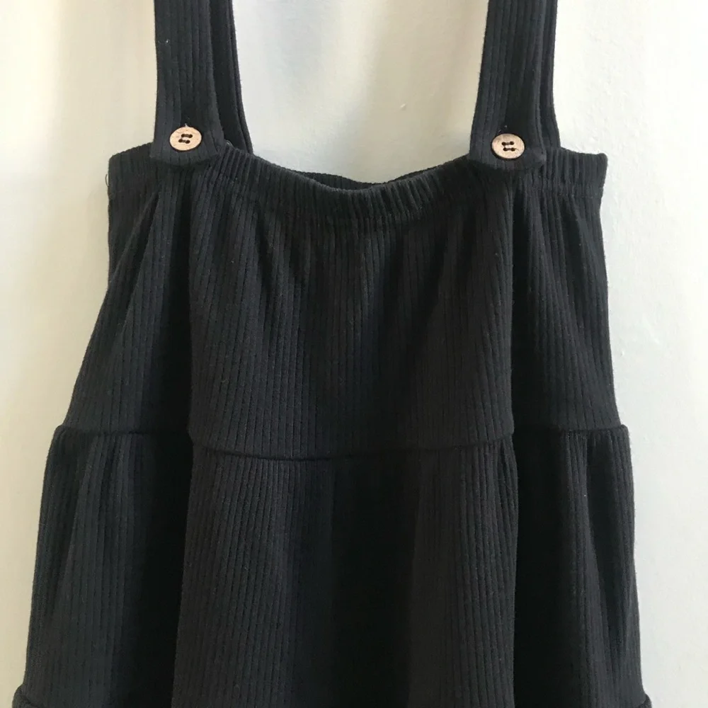 Lil Legs Black Suspender Skirt, Size 7Y.